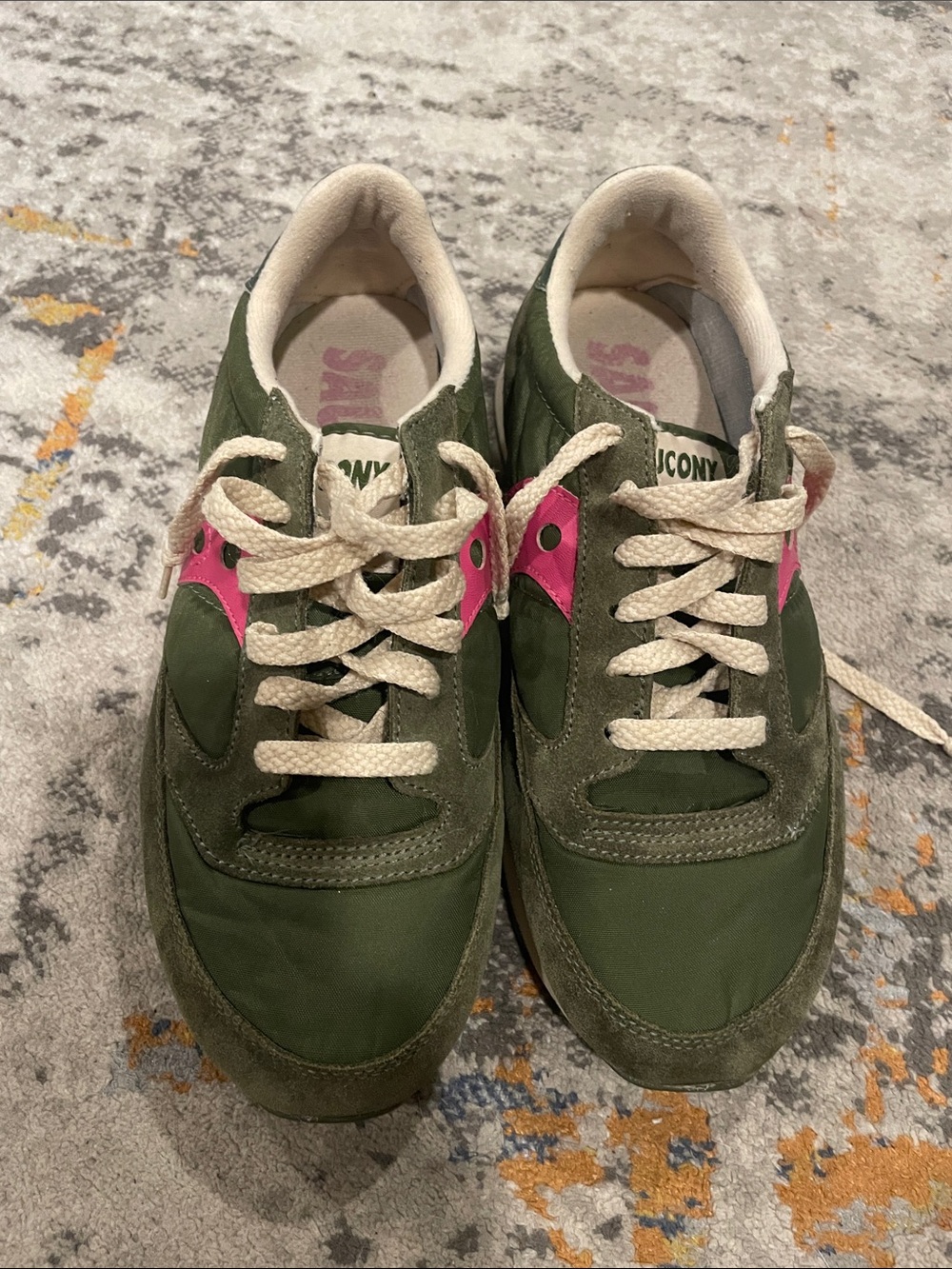 Saucony Olive Green & Pink Women's Sneaker